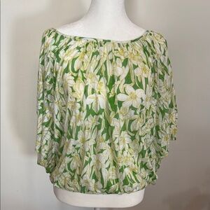 Rafaella Floral Green and White Women's Top